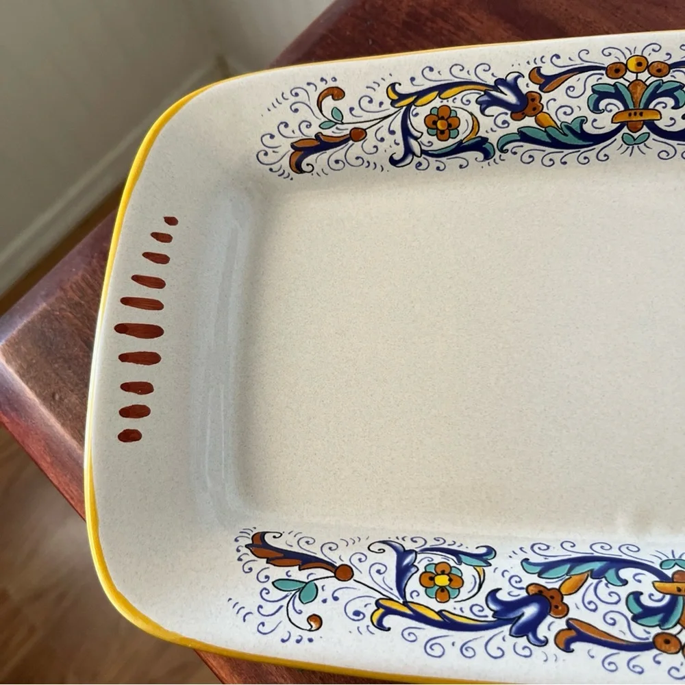 Nova Deruta‎  Rectangular Ceramic Platter Italian hand painted serving plate